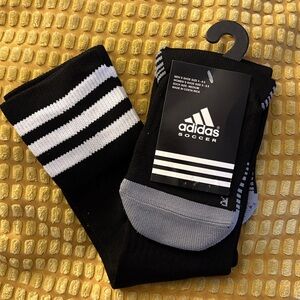 Adidas Black and Gray Soccer Socks